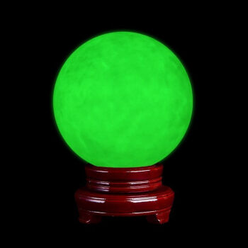 夜明珠发光荧光水晶球超亮夜光摆件装饰品客厅sn1208直径8cm绿光表面