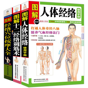 全3册图解十二经络调筋术图解书人体经络图解经络穴位按摩大全穴位图正版穴位书籍 图解手法