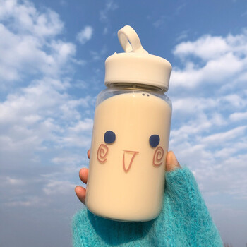 特百惠同款韩国ins可爱少女心学生水杯子简约创意茶隔便携透明高硼硅