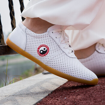 太极鞋夏款太极鞋软牛皮牛筋底女款夏季真皮功夫鞋透气网眼男太极运动