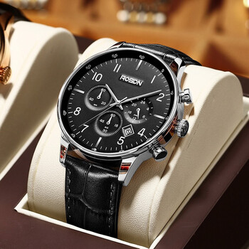 休闲夜光防水大表盘瑞士风格男士手表机械风格 g3162丨本色黑面黑皮