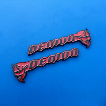 道奇挑战者改装地狱猫车贴个性恶魔改装金属侧标叶子板车窗装饰贴红底