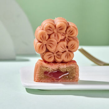 中秋月饼 爆浆流心日式桃山皮网红月饼多口味糕点心零食小吃散装 樱花