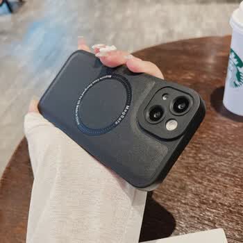 柏仕科苹果14promax手机壳磁吸无线充电皮纹保护套iphone14pro硅胶