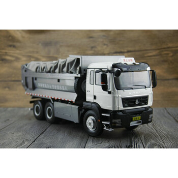 124原厂中国重汽合金卡车模型汕德卡c6g曼mang7渣土自卸车白色售罄