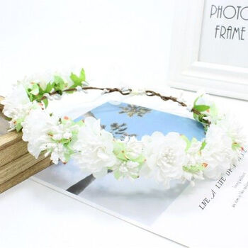 头戴花环小清新森系果实花环头饰盘发新娘伴娘姐妹手腕花儿童旅游度假