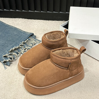 千颂妍今年流行的雪地靴女款2023年冬季新款皮毛一体加绒加厚东北大pu