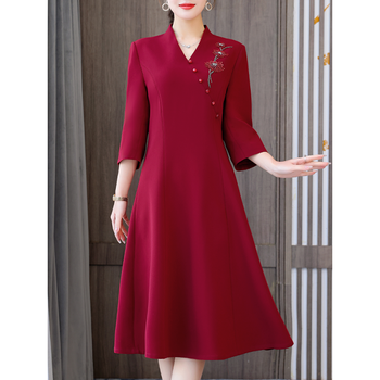 小个子婚礼妈妈装高档礼服嫁儿子女儿结婚父母平时可穿的春夏季喜婆婆