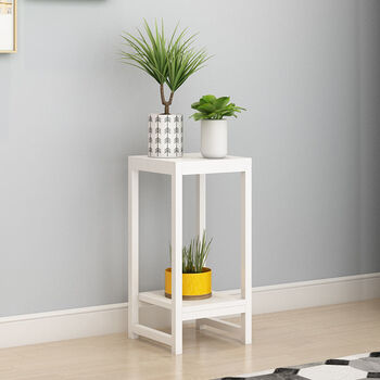 北欧风室内落地花盆架用装饰架绿萝吊兰花架子白色架白色板高55宽24