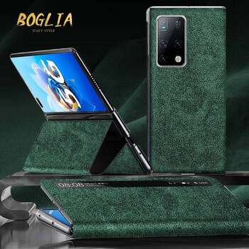 材质欧缔兰翻盖支架保护套防摔防水款matex2墨绿色智能视窗可当支架