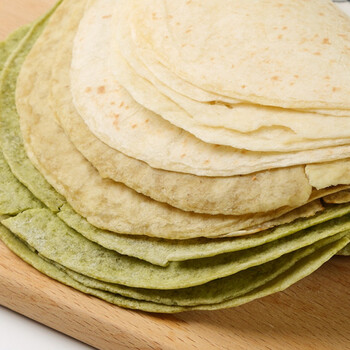 昔日印象黑全麦卷饼菠菜荞麦卷饼皮 粗粮手抓饼皮 【2斤】 荞麦 约24