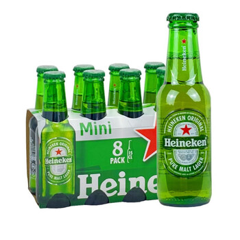 法国进口heineken喜力迷你黄啤酒150ml*24瓶装海尼根mini装喜力 法版