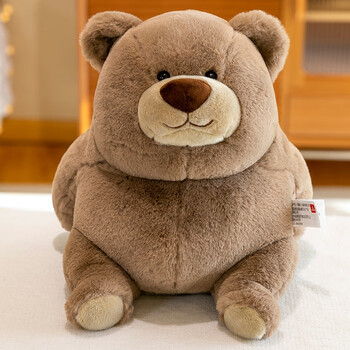 简臣北极熊玩偶胖墩可爱棕熊鸭子公仔熊猫玩偶北极熊恐龙抱枕深棕色