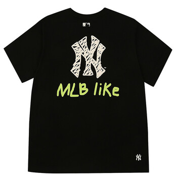 mlb韩国直邮ny新款男女情侣百搭时尚后背大标涂鸦短袖舒适款内搭t恤31