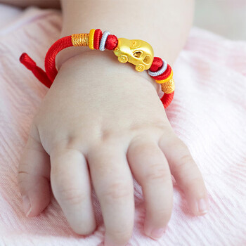 老凤凰黄金转运珠黄金手链宝宝金饰婴儿金饰有房有车有钱转运珠手链