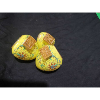 画眉鸟食杯八哥鸡心杯尖底雕刻竹把杯耳金边口画眉鸟碗鸟食罐 中号1.