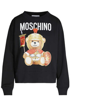 莫斯奇诺moschino新款黑色棉质罗马泰迪熊印花女士长袖卫衣黑色v