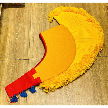 尼泊尔工艺佛教法帽鸡冠帽 喇嘛帽 僧帽 法帽 断法帽鹤齐宸 黄色 法帽