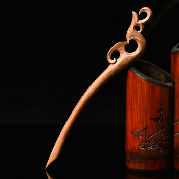 古风桃木发簪发饰古典复古宫廷中国民族风木簪钗盘发簪子 回头凤凰