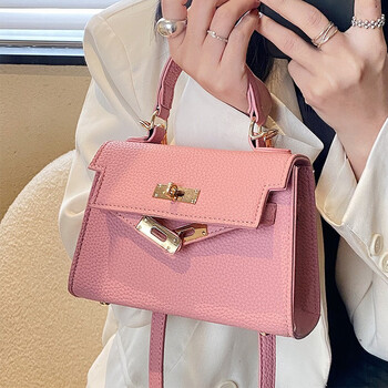 cklde凯莉手提包包女2022新款洋气质感单肩包时尚百搭斜挎包女包粉色