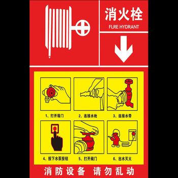 标识牌严禁烟火警示牌警告禁止消防工地车间标示牌贴纸 消防栓 20x30