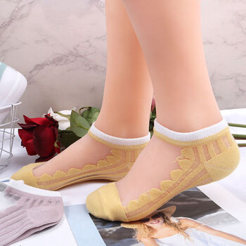 倾真新品袜子女袜子女夏季薄款日系玻璃丝水晶袜短袜浅口船袜透明丝袜