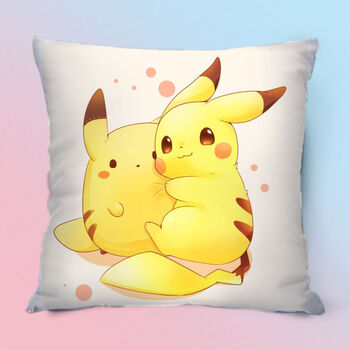 皮卡丘抱枕比卡丘可爱女孩生日礼物定制沙发靠垫动漫卡通靠枕9大号方