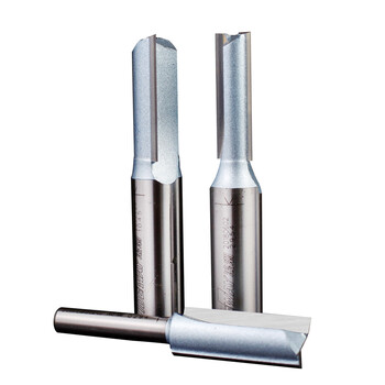 木工双刃直刀电木修边机雕刻开料刀开槽刀英制加长铣刀 西瓜红 1/2*1