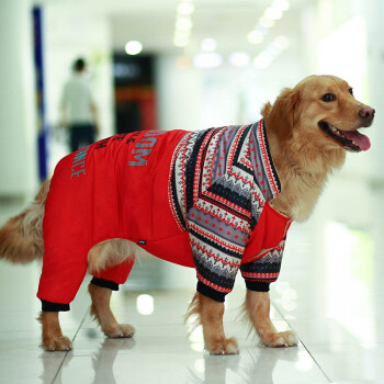 衣服大狗拉布拉多大型犬薩摩耶哈士奇阿拉斯加寵物邊牧秋冬裝 紅色 38