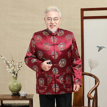 呢好酷秋冬季老人过生日穿的衣服过寿中老年唐装爷爷奶奶80岁大寿服装