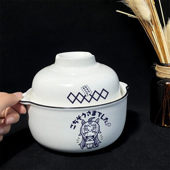 【京选品质】漫能赛马娘周边陶瓷泡面碗带盖便携可爱小栗帽日系二次元