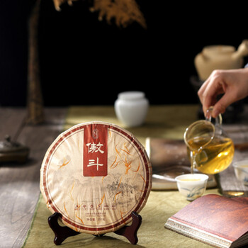 斗记普洱茶生茶 2101傲斗357g生普云南普洱茶生茶云南百年大树 单饼