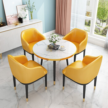 宴安福轻奢洽谈桌椅组合休闲桌椅套装小圆桌办公室阳台休闲接待店铺会