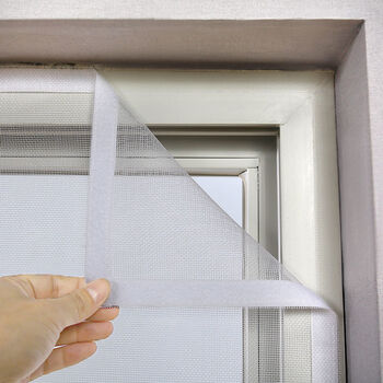 夏日静音加密软纱门沙窗纱网纱窗蚊子自粘白沙白边魔术贴100cmx120cm