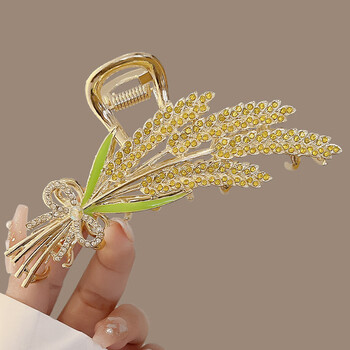 2023新款网红麦穗发夹金属盘发抓夹后脑勺高端发卡大号鲨鱼夹子女大