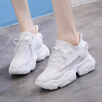 萦妃公主年轻百搭潮流品牌内增高小白鞋女新款网鞋春夏季飞织休闲百搭