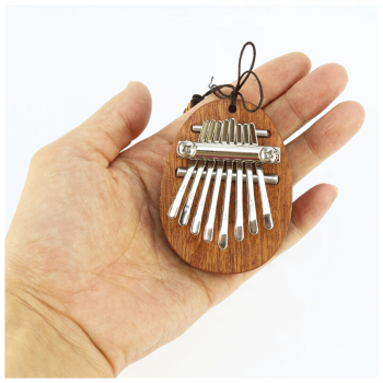 卡林巴水晶透明五指琴便携初学者手指琴乐器式 实木迷你拇指琴 调音锤