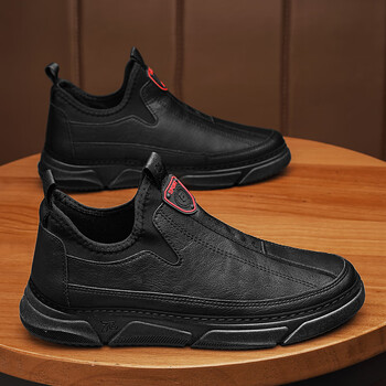 布舍元busheyuan一脚蹬男鞋冬季加绒加厚保暖防水二棉鞋男士工作劳保