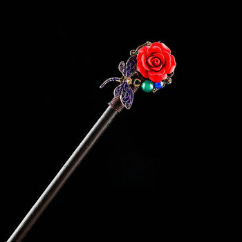 beauty黑檀木流苏步摇发簪簪子女古风发饰盘发汉服头饰古装发钗挽发