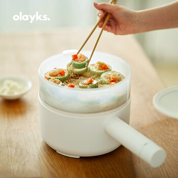 olayks欧莱克电煮锅小型宿舍炒菜一体锅多功能煮面锅电热火锅锅 旋钮