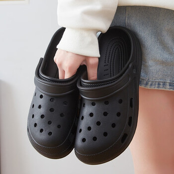 纯色洞洞鞋-黑色 38/39