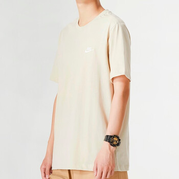 耐克（NIKE） 短袖男2023夏款时尚印花T恤休闲圆领运动服透气舒适t恤潮AR4999 AR4999-206/米/刺绣logo S 165/84A