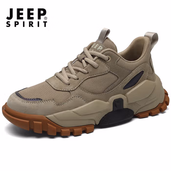 

JEEP SPIRIT【品牌直售】吉普男鞋春夏新款老爹鞋男网面透气鞋子男户外运动鞋 沙色 42
