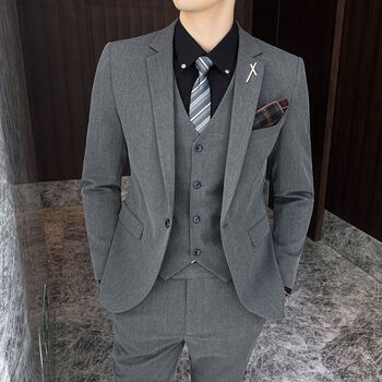 十八岁成人礼服男生西服套装男职业正装痞帅学生潮西装外套男士新郎