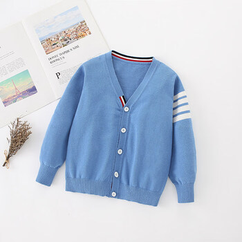 男童开衫毛衣纯棉春秋学院风开衫外套秋装儿童男童童装毛衣外套纯棉