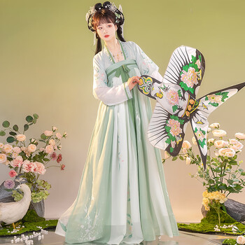 【高端轻奢】汉服女齐胸襦裙套装古风白菜日常春夏秋款古装成人 白色