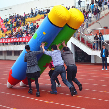 户外趣味运动会体育比赛道具用品亲子游戏充气毛毛虫龟兔赛跑气模加厚