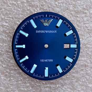 适用阿玛尼绿水鬼ar11338男手表字面黑武士11264石英表盘配件6