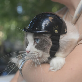 猫头盔宠物机车哈雷摩托帽子安全英短狗狗小型犬太阳镜防风配饰宠物