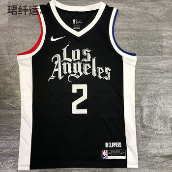 快船队城市版拉丁文黑色2号伦纳德球衣保罗乔治隆多高质量球衣 城市版